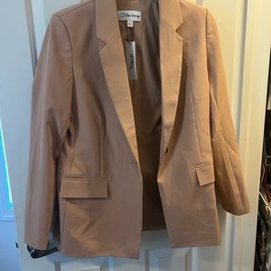 Long tan blazer—never worn with tags